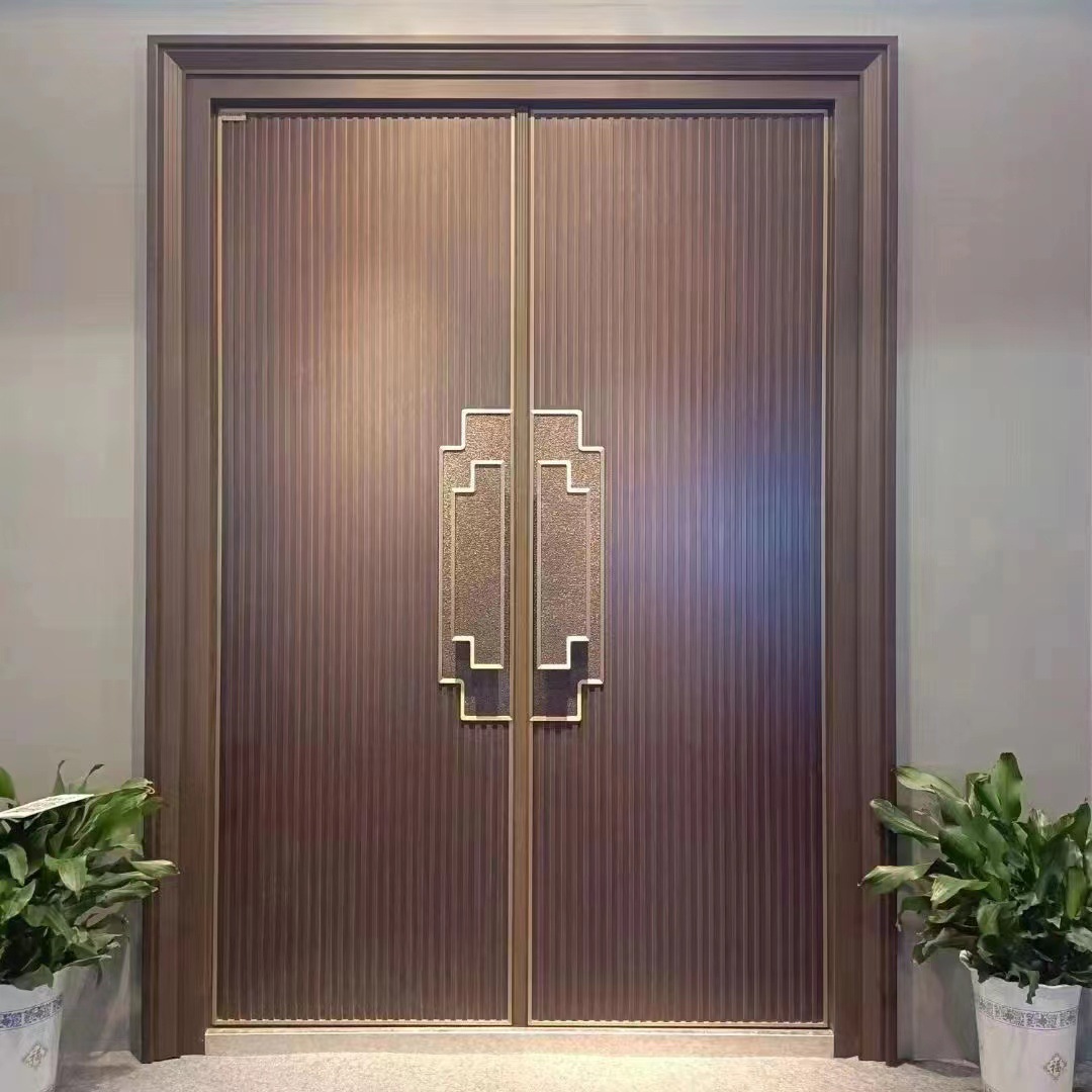 新款双开精雕铸铝门 农村城市大门装修别墅入户防盗门厂家直供