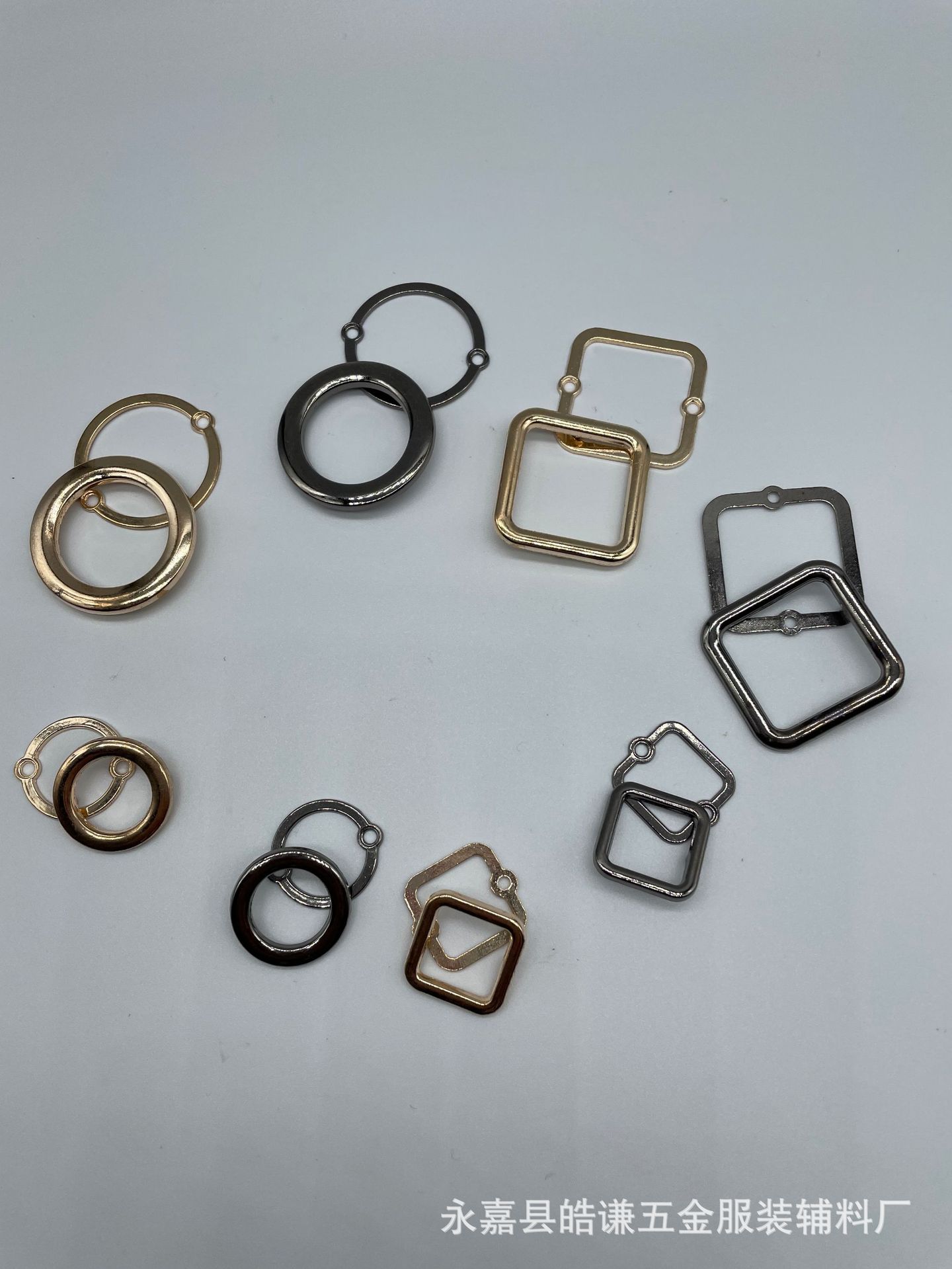 金属箱包鞋材服装五金配件 锌合金压铸方扣 圆扣