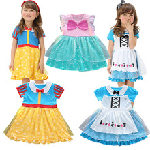 外贸童装女童连衣裙子童话白雪灰姑娘公主裙儿童万圣节演出服童裙