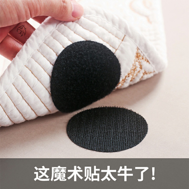 round and Square Adhesive Velcro Magic Strap Lazy Sofa Bed Sheet Stickers Sofa Paste Magic Tape Black and White