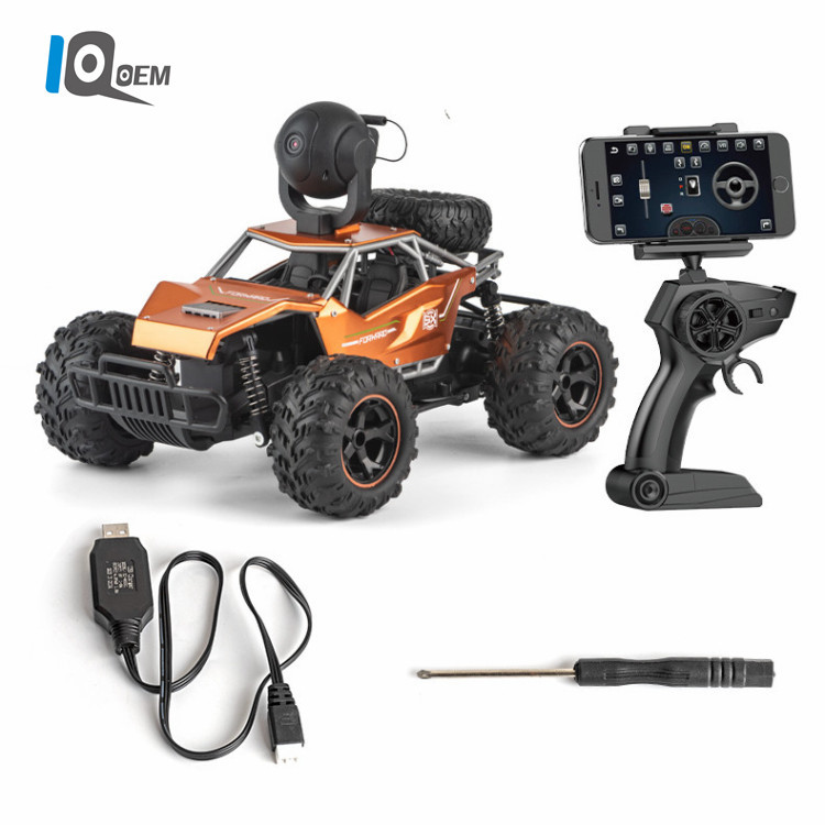 IQ0EM 1:12儿童遥控攀爬车大越野车带摄像头充电合金四驱赛车玩具