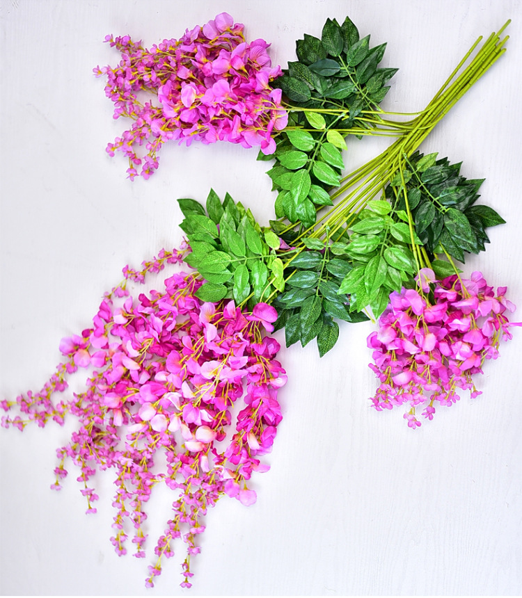 紫罗兰藤紫藤仿真紫藤花婚庆藤条装饰紫罗室内吊挂假挂花植物罗兰