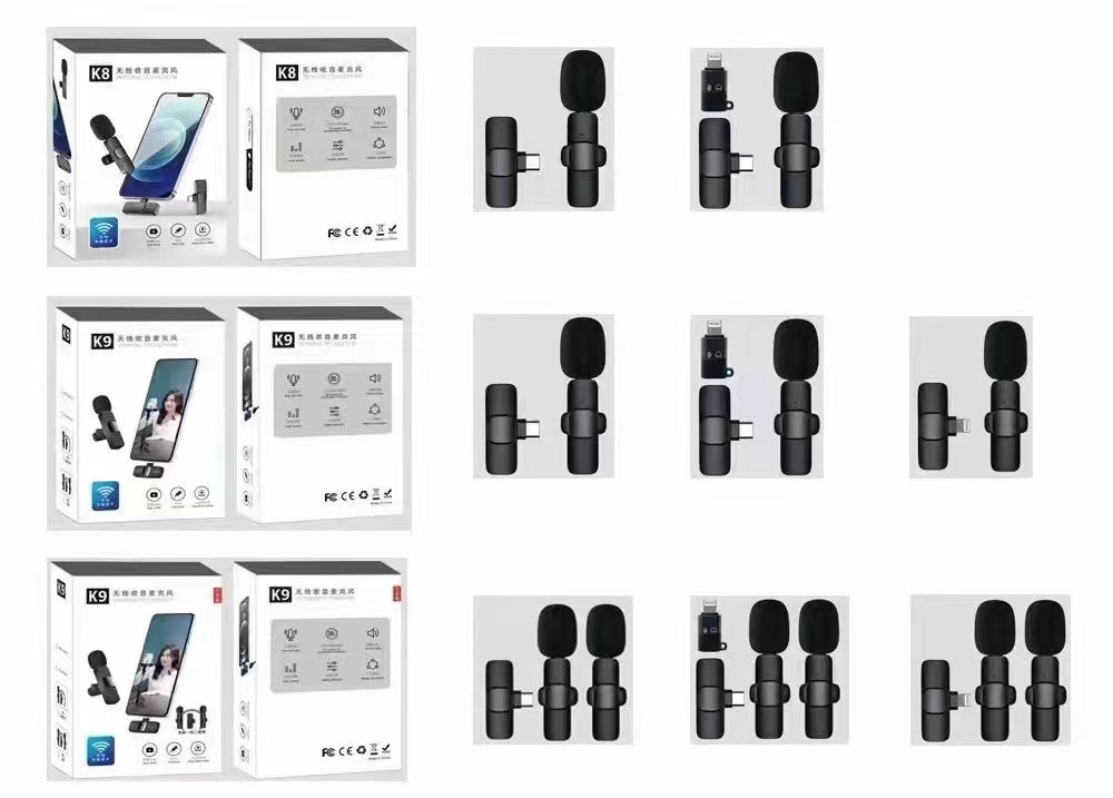 2.4G Wireless Collar Microphone One-to-Two Wireless Microphone Collar K8 K9 K11 K18 K35 Live Broadcast Microphone