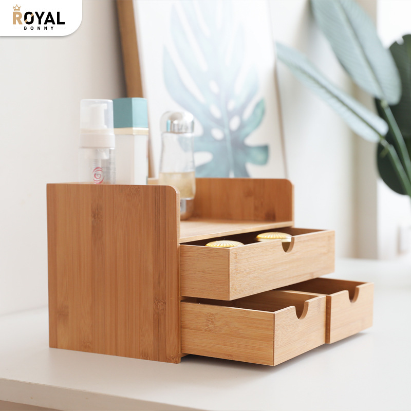 Desktop Storage Box Japanese Bamboo Bamboo Bamboo Cosmetic Storage Storage Box Drawer Finishing Box Pill Box Jewelry Box