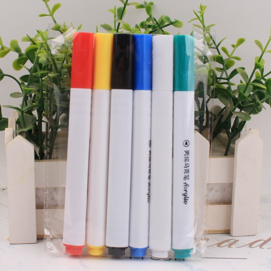 Acrylic Marker Pen 12 Colors 24 Colors 48 Color Screen Red Cloth Ceramic Wooden Top Drawing Pen Waterproof Marker Wholesale