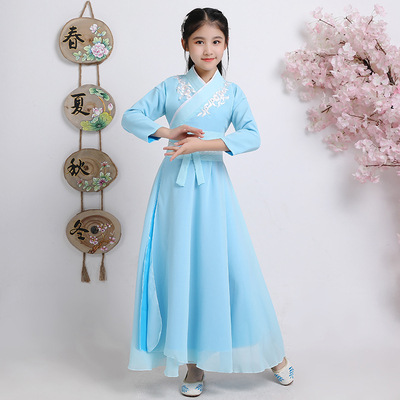 儿童汉服女古装仙女服小孩古代中国风公主侠女演出服摄影写真礼服