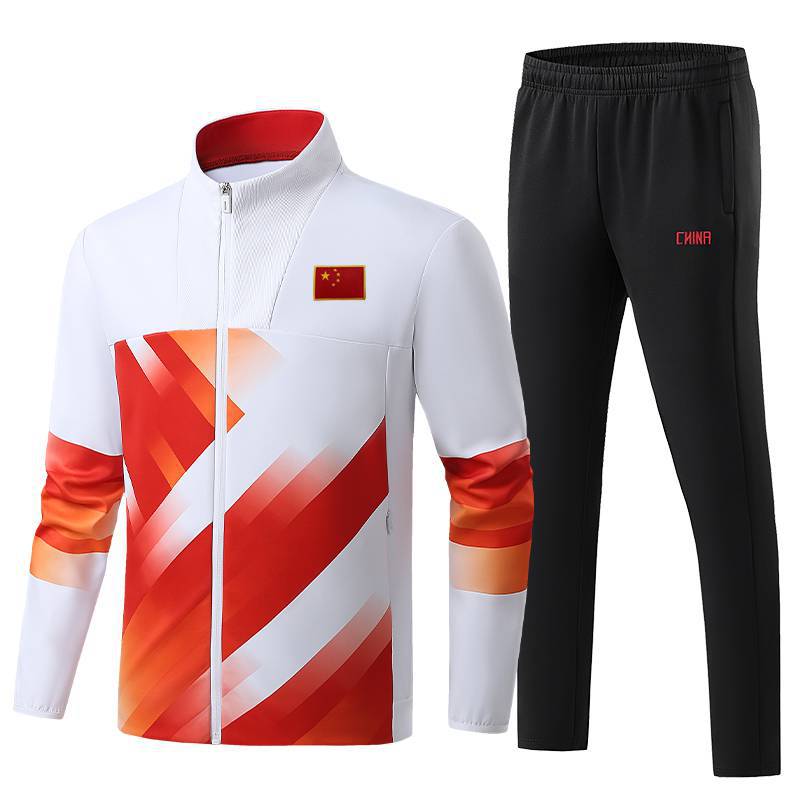 中国旗运动服套装体育训练国服班服运动员出场服团体服印字logo