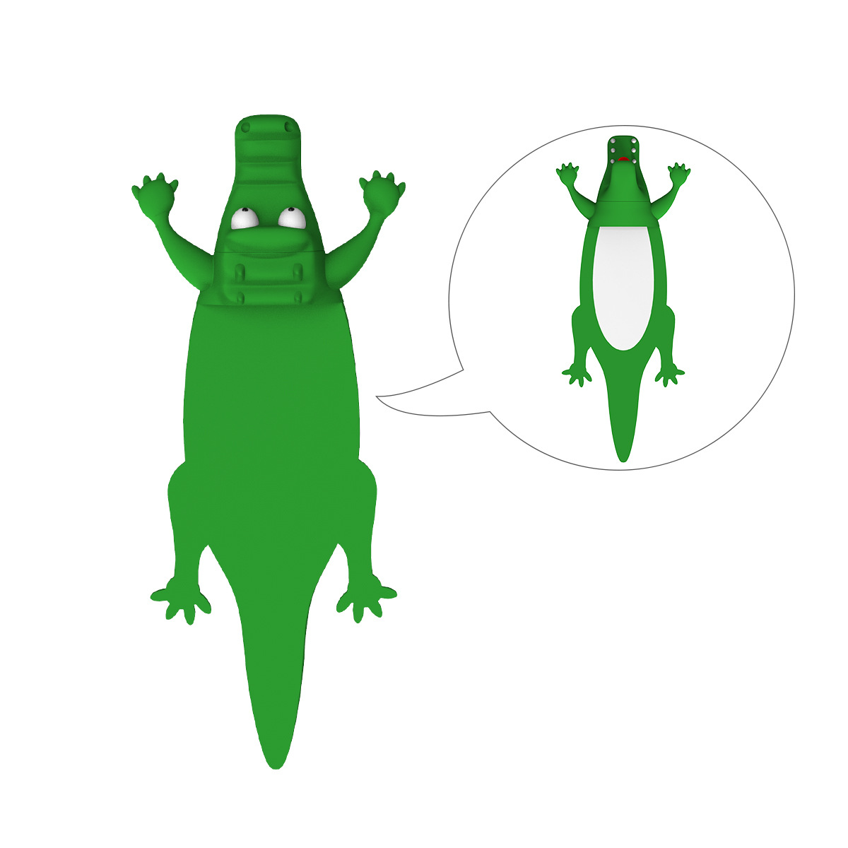 原创产品创意3d立体夜光鳄鱼书夹压扁书签趣味学生开学文具礼物