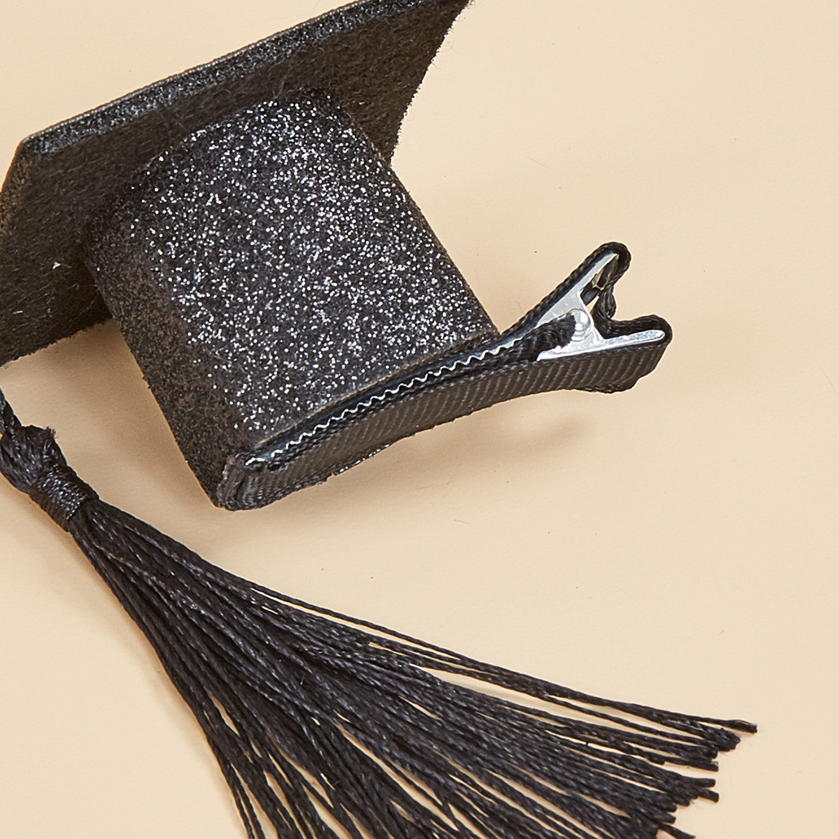 宠物猫狗博士帽黑色流苏毛毡毕业典礼拍摄道具学士帽发夹万圣节