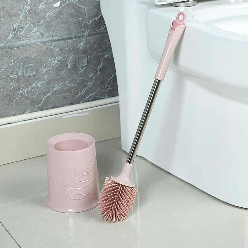 Factory Direct Supply Thick Long Handle Soft Fur 360 Degrees Cleaning Toilet Brush Simple Home with Base Toilet Cleaning Brush Wholesale