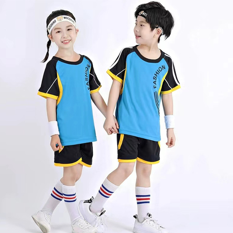 儿童足球服套装男女孩团购印号短袖表演服幼儿园中小学生球衣印制