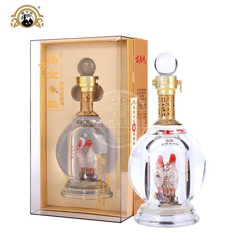 陕西古秦洋国宝朱鹮秘酿原浆酒固态发酵纯粮食白酒50度浓香500ml