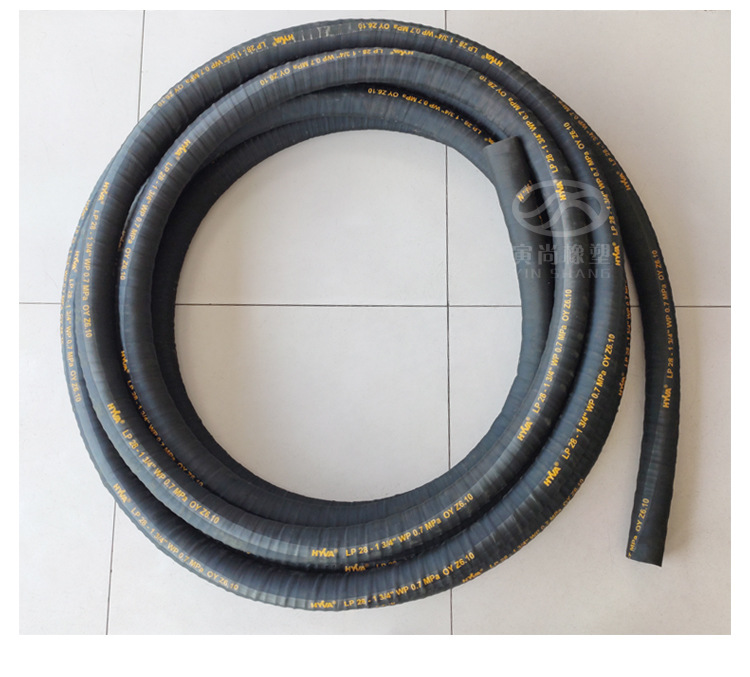 钢丝缠绕胶管负压管吸引管抽砂管黑色高压排水橡胶管吸沙抽沙