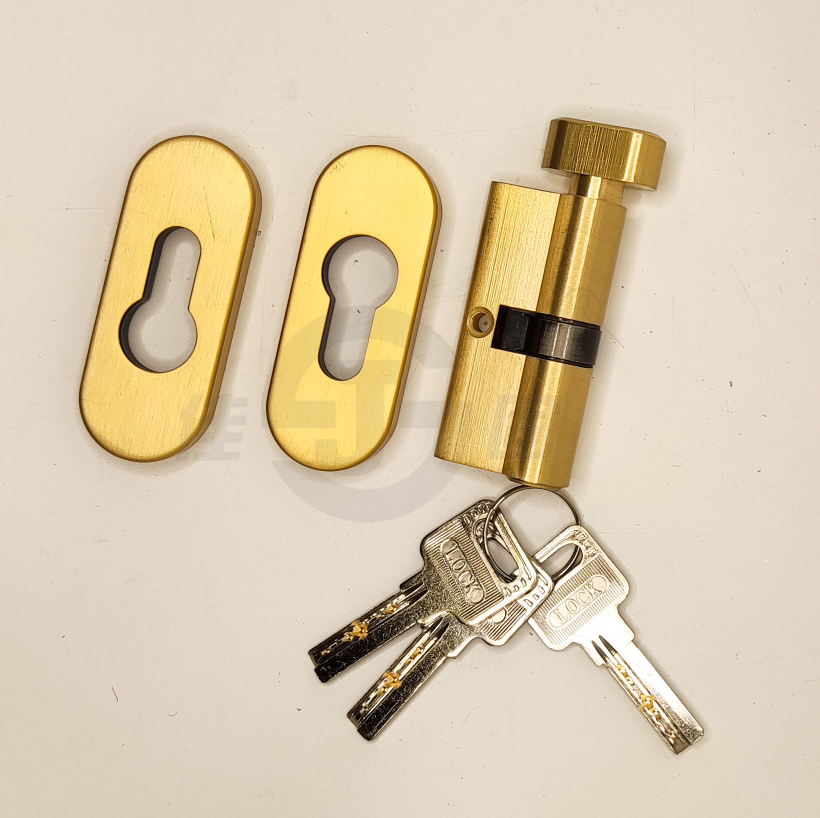 佳固65长铜锁芯防火门带铝盖子锁胆防盗锁芯双钩外锁芯单开锁芯