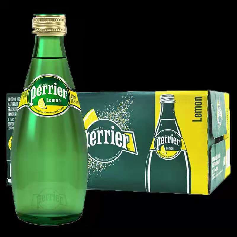 法国原装进口perrier巴黎水天然矿泉水气泡苏打水330ml 24瓶一箱