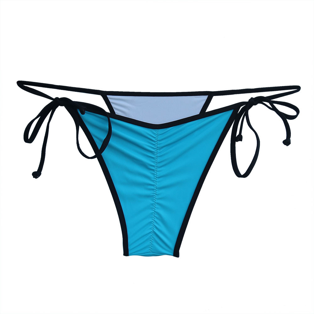 黑色欧美丁字比基尼裤子女式荷bikini bottom泳衣泳裤