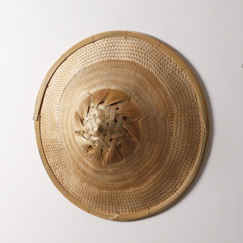 手工竹编斗笠 中式复古田园客厅墙饰摆件 墙壁挂画墙面装饰挂件