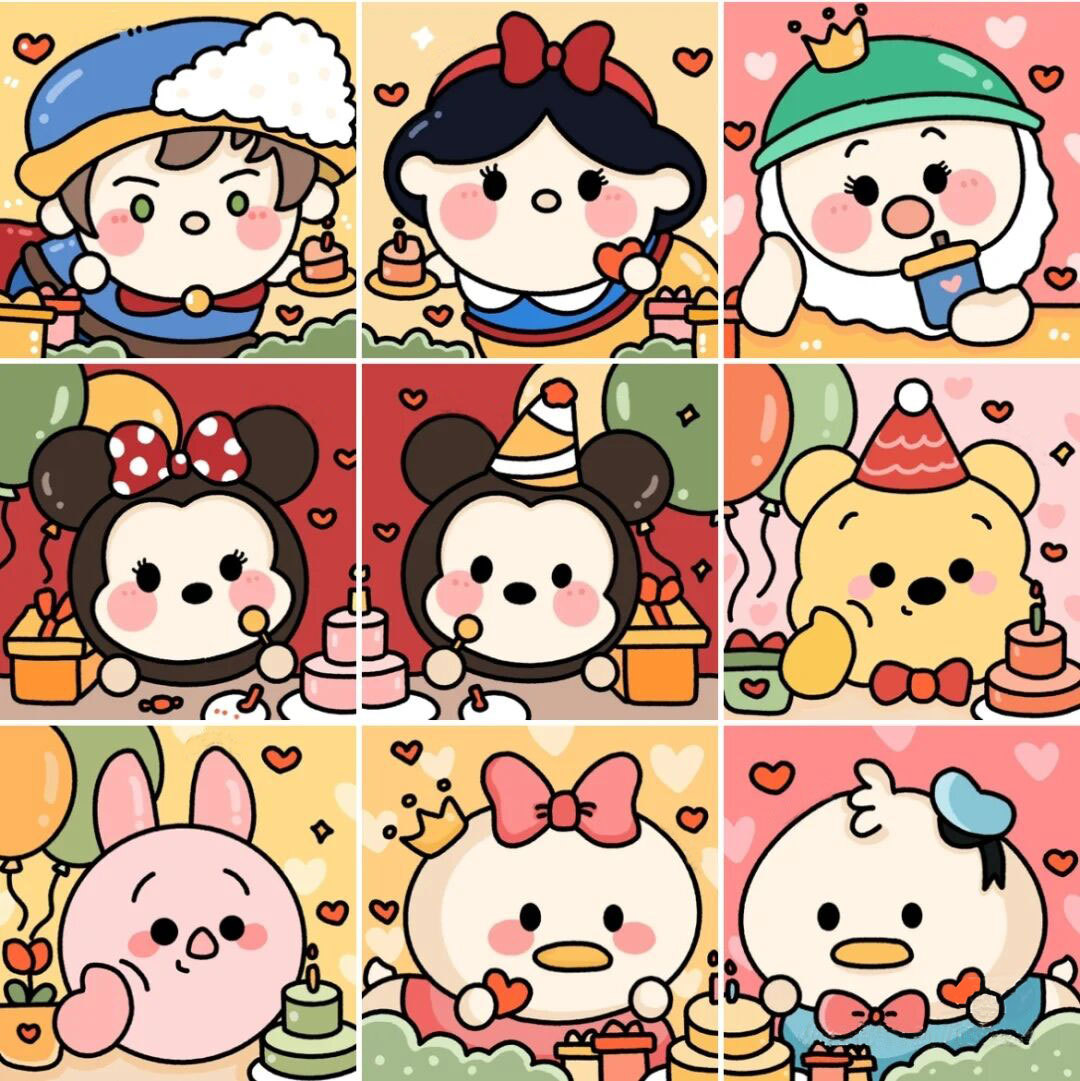 可爱卡通头像 diy数字油画手绘填色装饰房间客厅挂画 画画油彩画