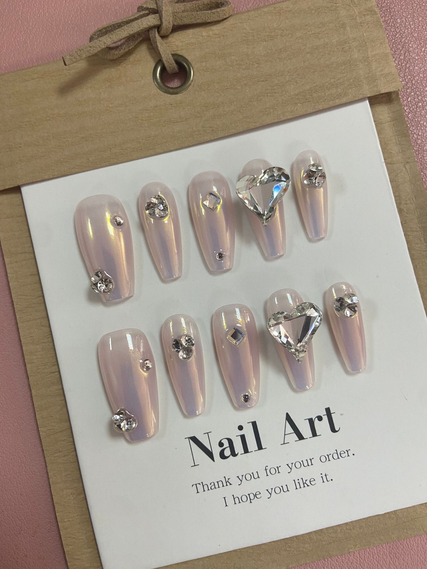 Internet Celebrity Manicure Handmade Wear Haipai Little Honey Series Fake Nails Sweet Cute Nail Tip Wholesale