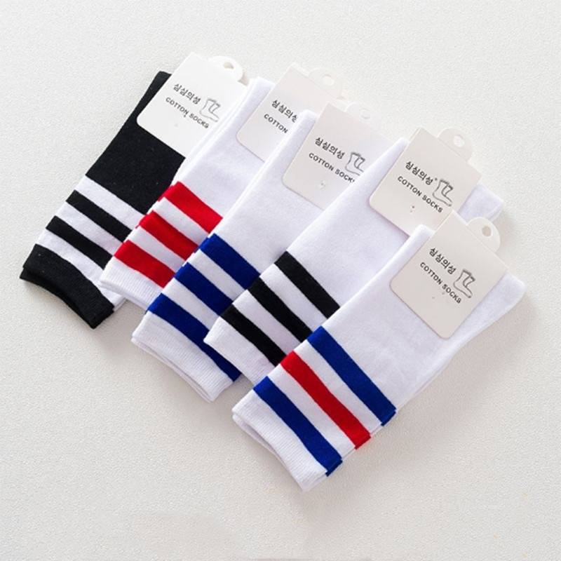 三道杠全棉儿童袜彩虹条童袜纯棉袜子 学生袜批发-阿里巴巴
