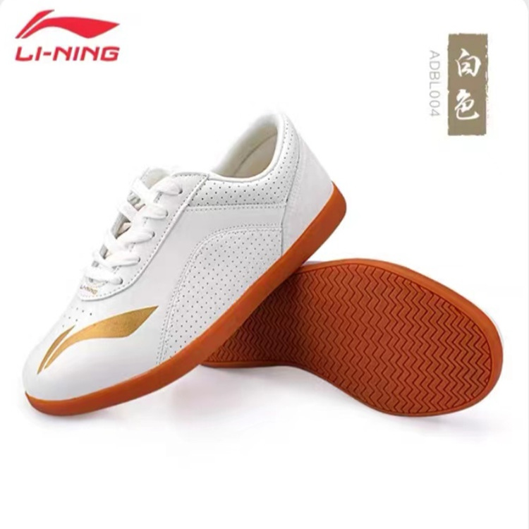 李宁太极鞋男武术鞋女真皮牛筋底太极拳专用鞋秋冬练功比赛训练鞋
