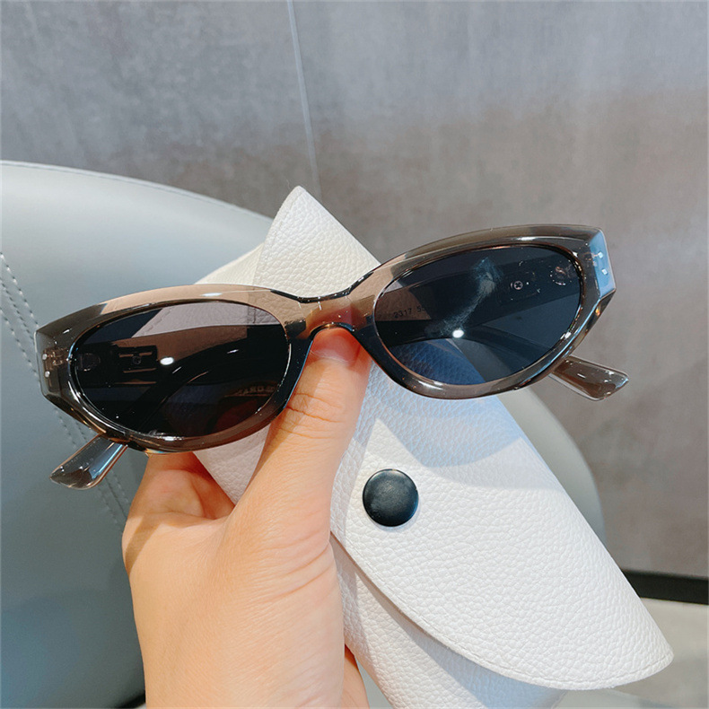 猫眼墨镜女偏光新款高级感潮窄框太阳镜男防晒防紫外线rococ眼镜