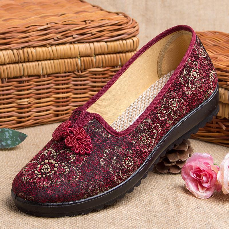 北京布鞋女款唐装鞋老人中老年人单鞋一脚蹬奶奶鞋店