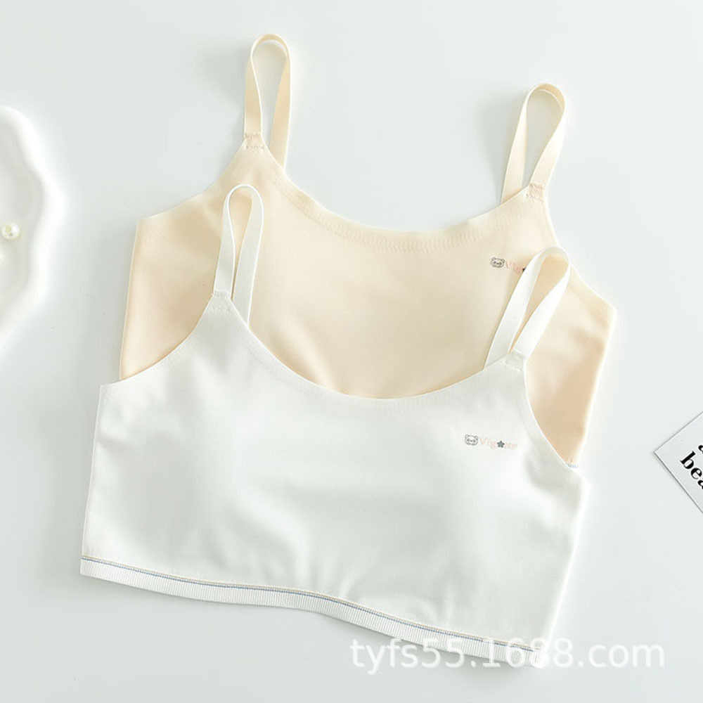少女款文胸发育期女学生胸罩可拆卸海绵垫大儿童细肩带三阶内衣