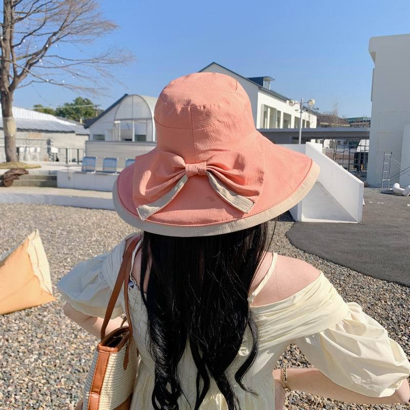 Hat Female 2023 New Big Brim Japanese Style Fisherman Hat Summer UV Sun Shade Sun Protection Hat Seaside Beach Hat