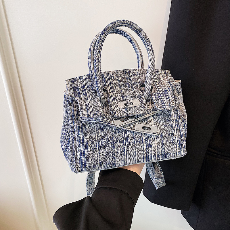 质感牛仔布手提包包女包2022流行新款韩版斜挎包时尚单肩包-阿里巴巴