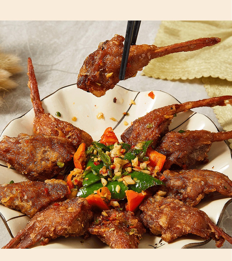 蒜香鸭下巴冷冻腌制半成品约300g*30包椒盐酥炸商用食材下酒菜