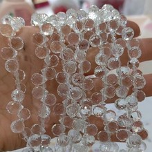 草莓珠水晶玻璃珠流苏横孔水滴DIY串珠手工琉璃配件水晶珠子批发