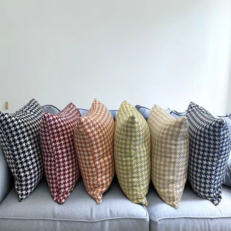 Cross-Border Houndstooth Pillow Cover Ins Entry Luxury Home Bedside Cushion Office Cushion Backrest Sofa Pillow Cases Pillow Cover