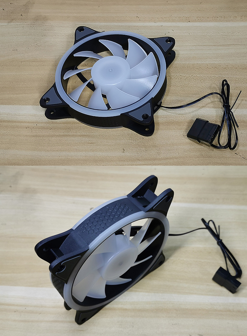 酷月双光圈12cm机箱风扇 台式机电脑led日食发光静音散热机箱风扇