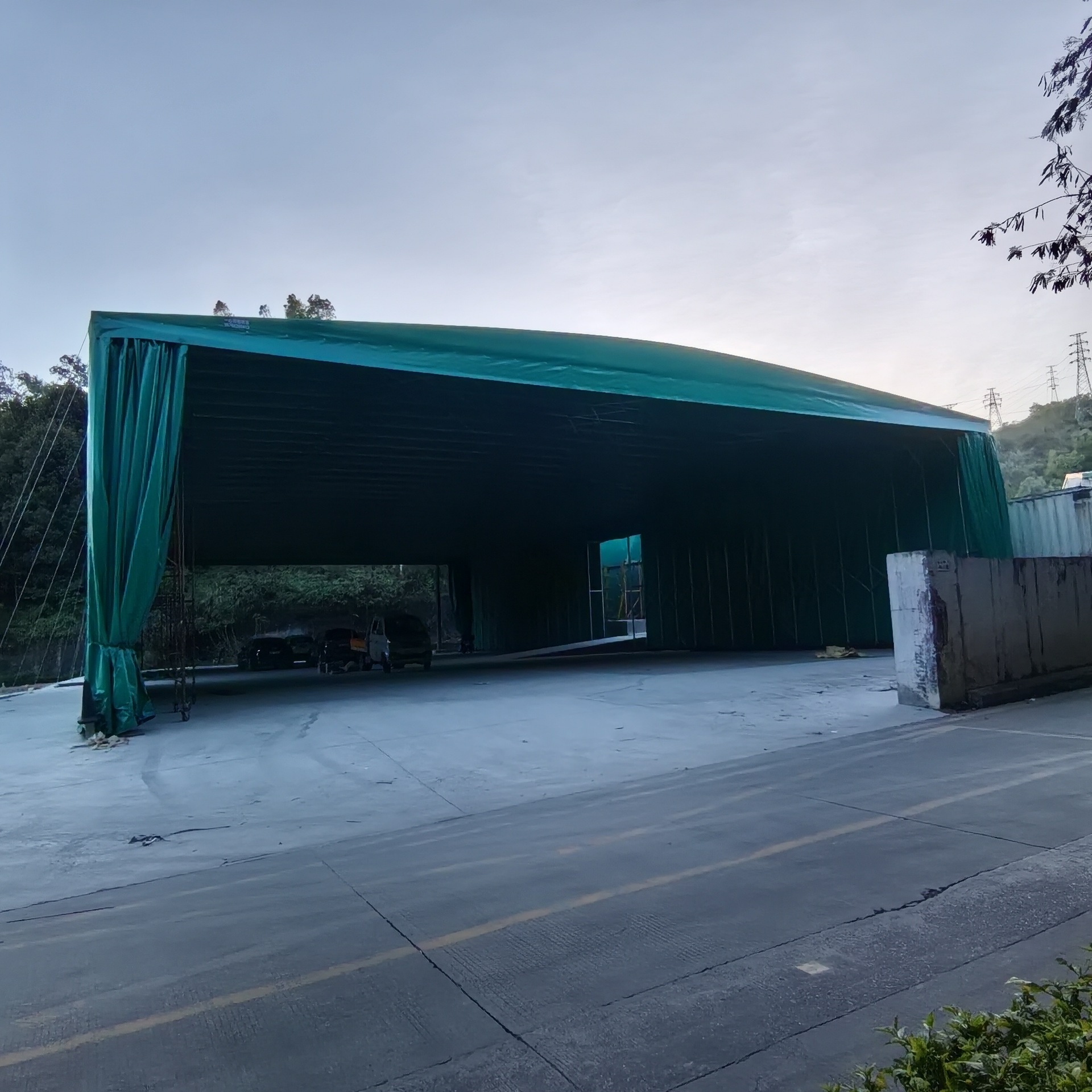 推拉雨棚仓库棚移动伸缩户外大型活动帐篷遮阳棚篮球场蓬厂房停车