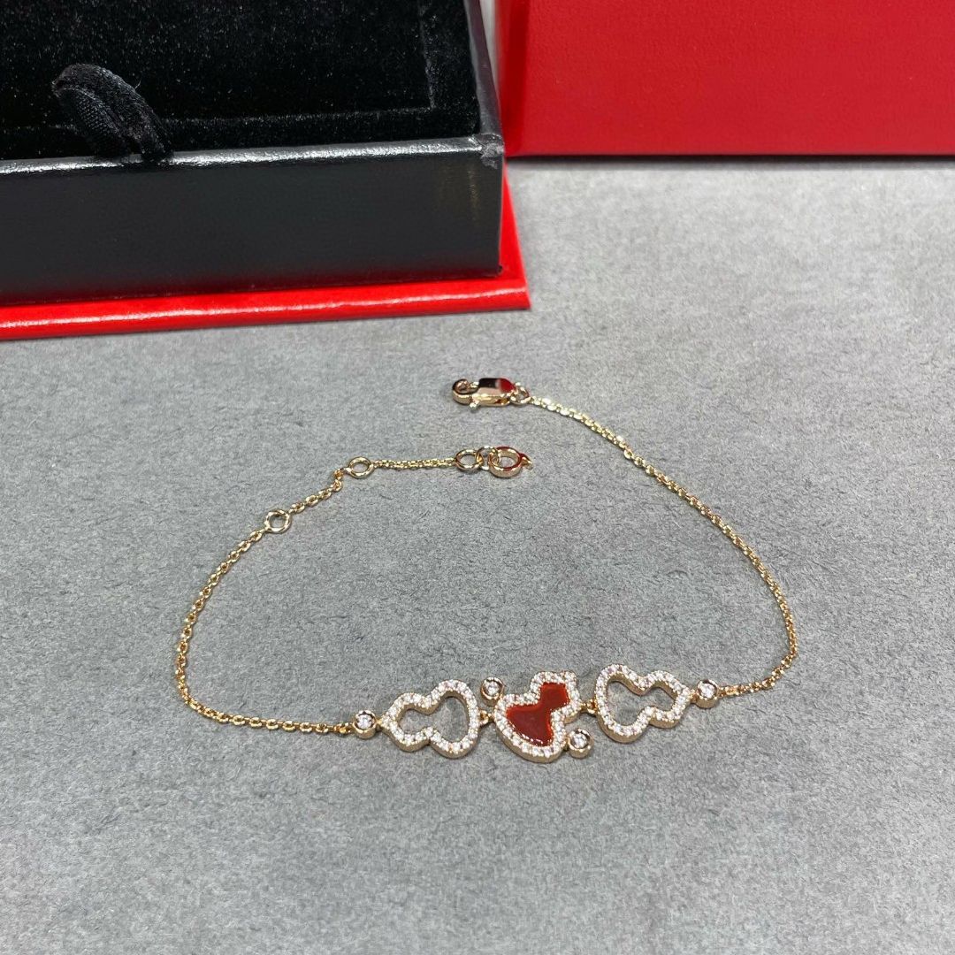 925纯银麒麟三葫芦手链镀18k玫瑰金cnc红玛瑙孔雀石精工高版本