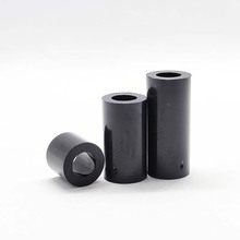 黑色圆形双通绝缘隔离套管M6 间隔空心直通管ABS垫柱塑料圆柱