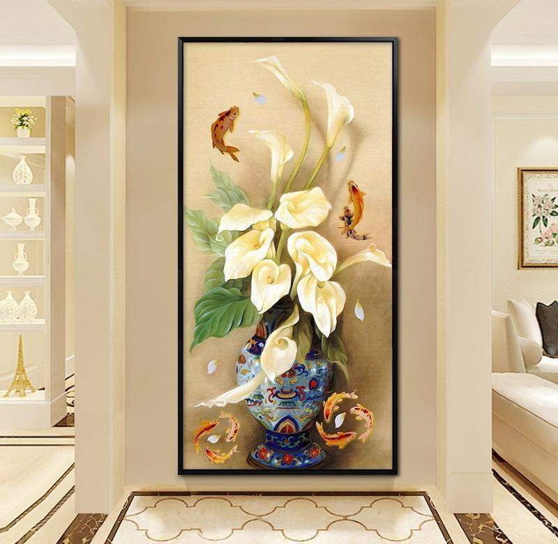 新款 端景背墙 带框一进门的墙装饰悬关壁画水走廊画装饰画夜