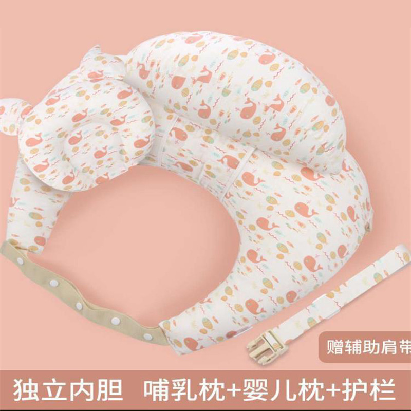 Breastfeed Pillow Head Nursing Pillow Confinement Support Newborn Baby Lying Breastfeed Pillow Multifunctional Milk Spilt Prevent Pillow Pregnancy Pillow