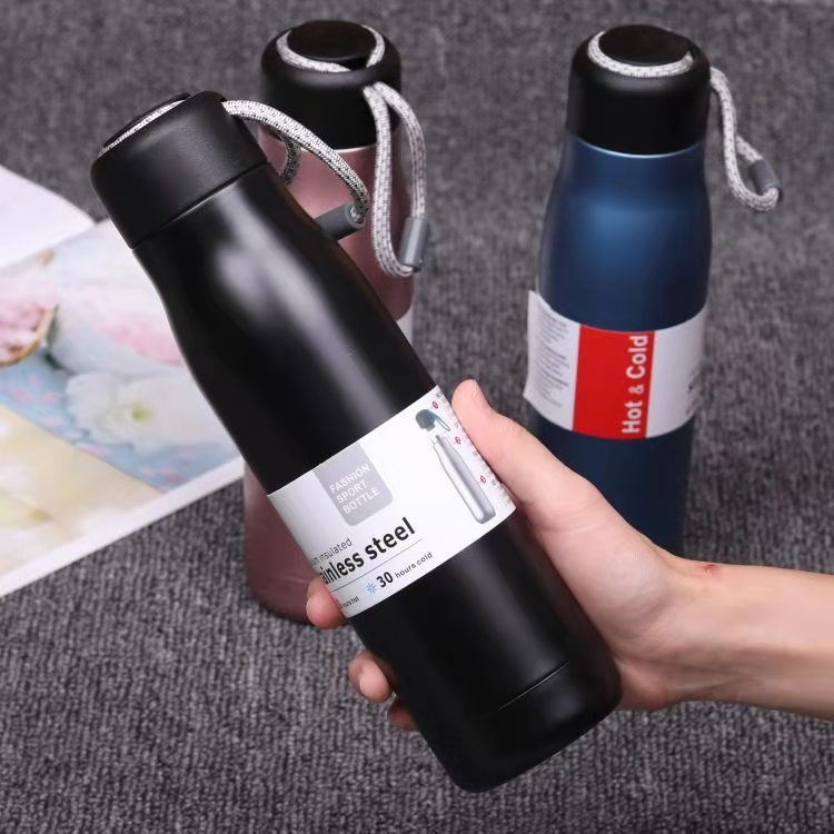 New 304 Knight Outdoor Vacuum Cup Stainless Steel Portable Portable Sports Cup Portable Cup Gift Customization Rope Holding