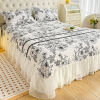 Cotton clip Bed cover Four seasons Bed covers Korean Edition Princess wind Bedspread new pattern Two-sided smart cover thickening sheet double-deck lace