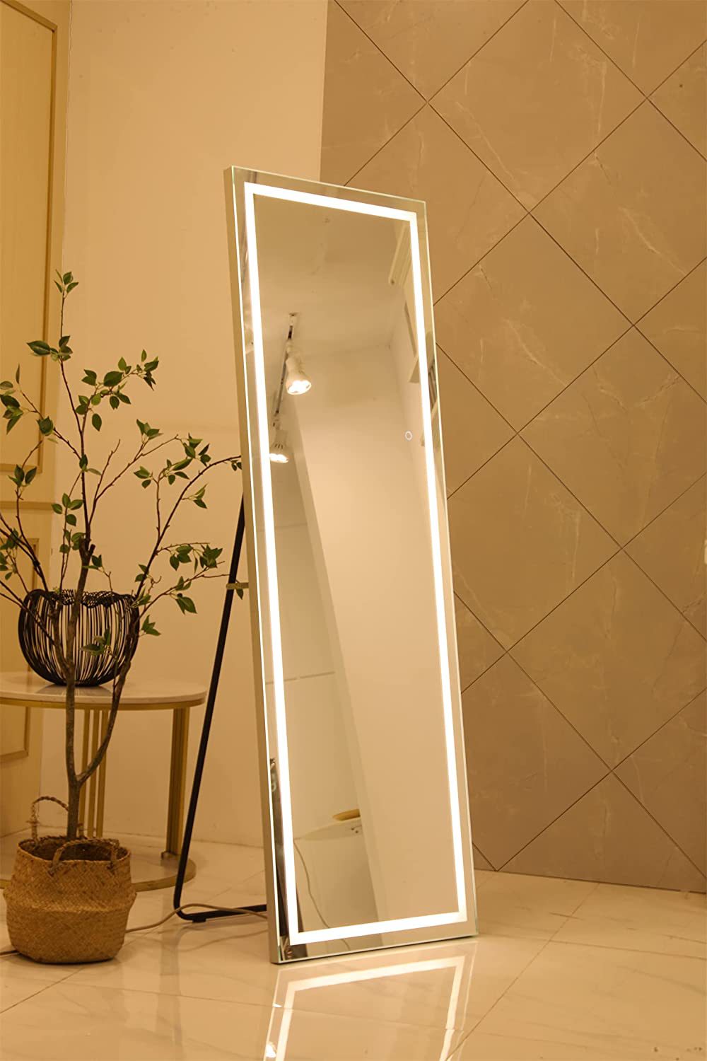 智能全身镜led灯防雾穿衣镜带灯发光镜试衣理发店家用卧室落地镜