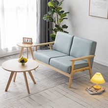 木质沙发小户型客厅简易两人坐出租房单人椅网红专用日式简约双