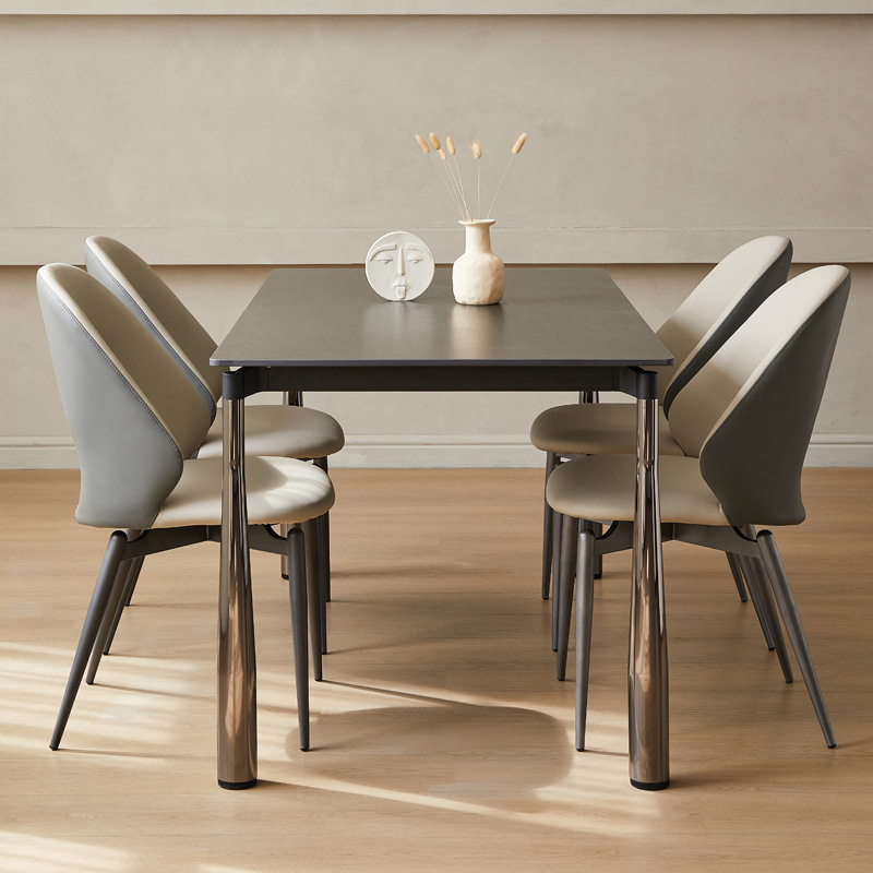 德利丰轻奢餐桌2021新款高端长方形1.6米岩板餐桌家用小户型饭桌