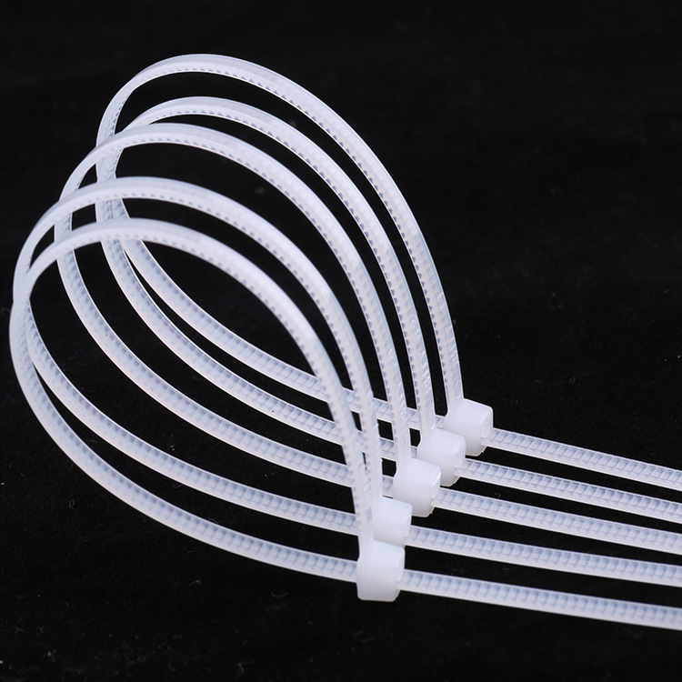 白色尼龙扎带 4 250绑线带黑塑料卡扣绳细扎丝标牌固定集线器批发