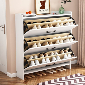 实木翻斗鞋柜门口进门靠墙小型玄关柜家用大容量多层入户门鞋柜