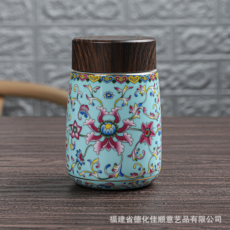 Spot Ceramic Enamel Hand Warmer Double-Layer Heat Insulation Energy Cup Household Portable Vacuum Cup Gift Printed Logo