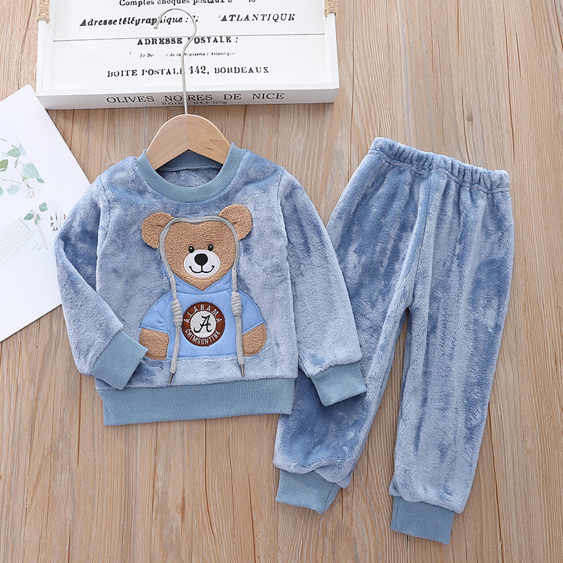 Children's Clothing 2023 Autumn New Children's Clothes Baby Pajamas Girls Autumn Clothing Boys' Suit Autumn Homewear