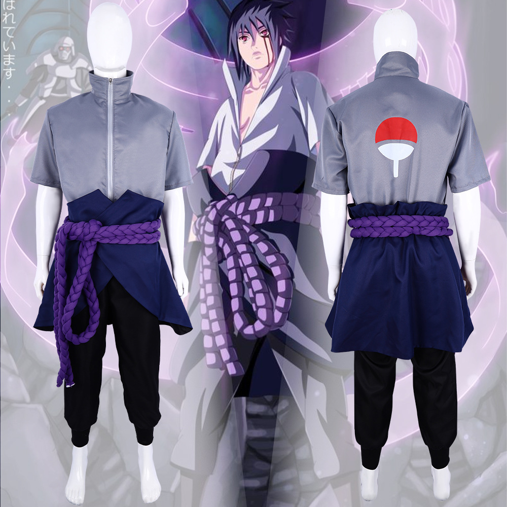 跨境热销火影忍者cosplay疾风传宇智波佐助cos全套漫展c服佐助