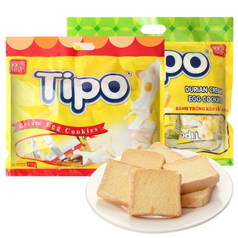 越南进口休闲食品  Tipo牛奶味面包干 商超热卖国外零食批发270g